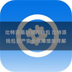 比特派最新官方钱包 比特派钱包资产安全保障措施详解